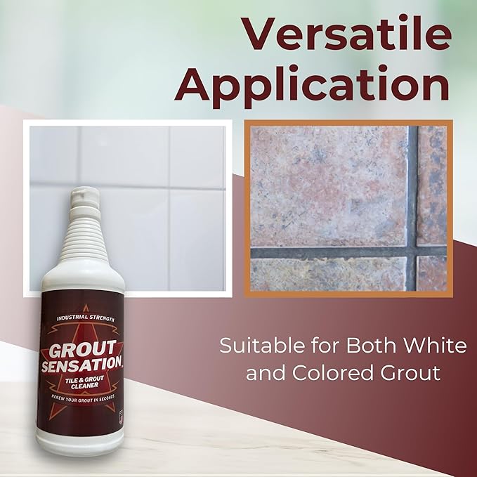 Heavy Duty Grout Cleaner - (Pack of 3) - For Tile Floors & Shower Tiles - Industrial Strength Grout Cleaning Solution Restores Original Color - No Residue, No Odor, USA Made - 32 oz