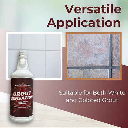 Heavy Duty Grout Cleaner - (Pack of 3) - For Tile Floors & Shower Tiles - Industrial Strength Grout Cleaning Solution Restores Original Color - No Residue, No Odor, USA Made - 32 oz