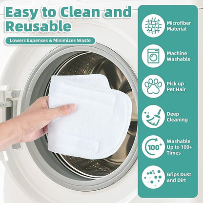 LOVECO 4 Pack Steam Mop Pads Compatible with Mxnsewr MX-C021, GorFanty GF-6610B/GF-6610 & Neugo NE033/NE033M Steam Mop, etc. Washable Microfiber Steam Mop Replacement Pads for Scratch-Free Deep Clean