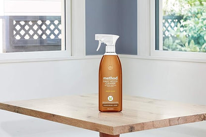 Method Daily Wood Cleaner, Almond, Cleans Shelves, Tables and Other Wooden Surfaces While Removing Dust & Grime, 28 oz Spray Bottles, (Pack of 1)