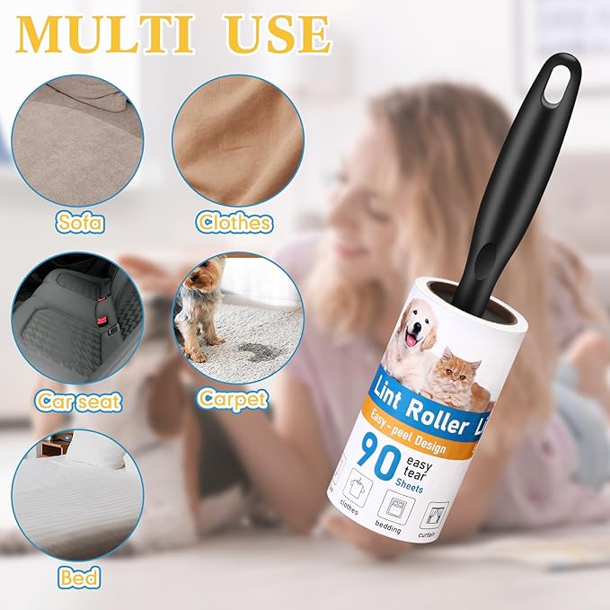 2700 Sheets Lint Rollers for Pet Hair Extra Sticky Portable Lint Remover Brush Roller with 10 Handles 30 Refills Pet Hair Remover for Couch, Clothes Furniture and Carpet Dog Cat
