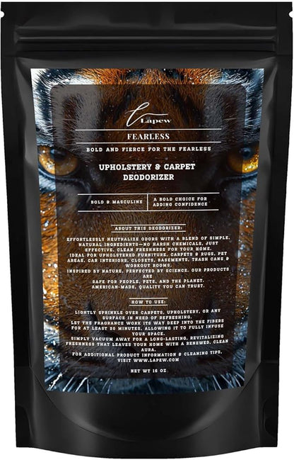 Lapew Fearless Carpet Deodorizer Powder - Pet Safe Freshener for Vacuuming | Scented Odor Eliminator for Home | 16 oz
