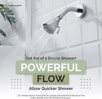 Angle Simple High Flow Shower Head, Brass Swivel Joint Adjustable Shower Sprayer, G 1/2, Chrome