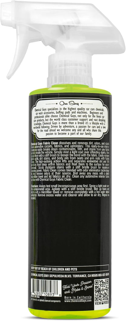 Chemical Guys CWS21916 Foaming Citrus Fabric Clean Carpet & Upholstery Cleaner, Ready to Use, Sprayable (for Carpets, Seats & Floor Mats), Safe for Cars, Home, Office, & More, 16 fl oz, Citrus Scent