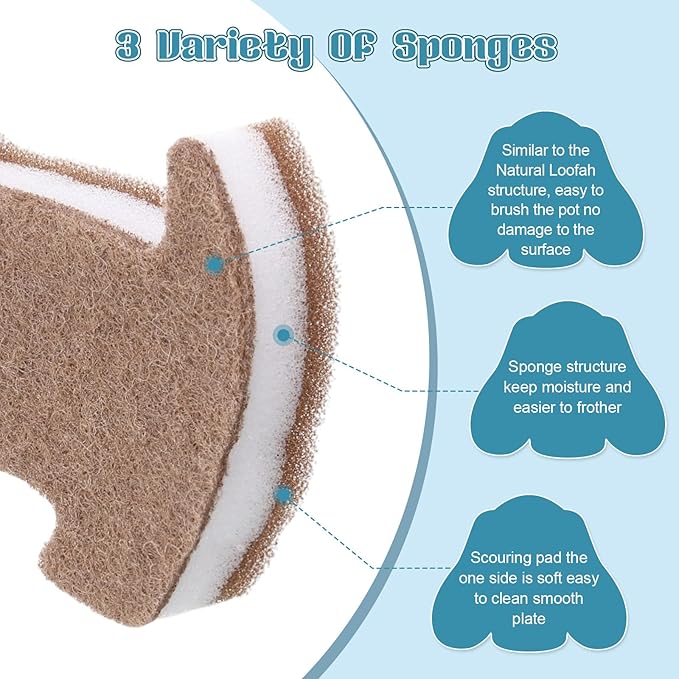 12 Pcs Kitchen Sponges for Dishes Double Sided Cleaning Dish Scrub Sponge Bulk Reusable Non Scratch Scrubbers for House Cleaning Dishwashing(Dog,White, Brown, Black, Grey)