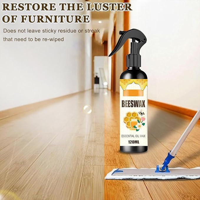 2PCS Beeswax Spray,Natural Beeswax Spray Furniture Polish,Wood Floor Polish,Wood Cleaner,The Original Furniture Polish for Wooden Floor,Tables,Cabinets
