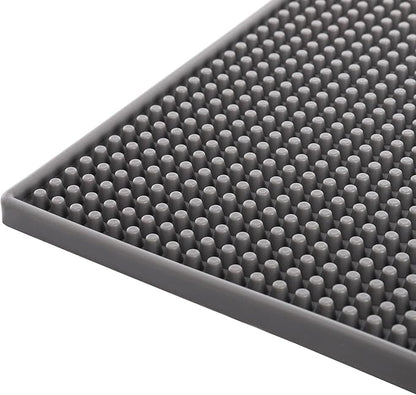 Tebery 3 Pack Rubber Bar Mat 18 x 12, Thick Durable and Stylish Bar Service Spill Mat, Non Slip Non-Toxic Grey Service Mat for Coffee, Bars, Restaurants Counter Top