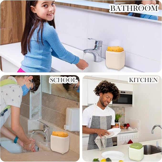 Cat-Shaped Dish Soap Dispenser - Liquid Soap Pump Dispenser for Kitchen Countertop, Ideal for Dishwashing Liquid (Yellow)