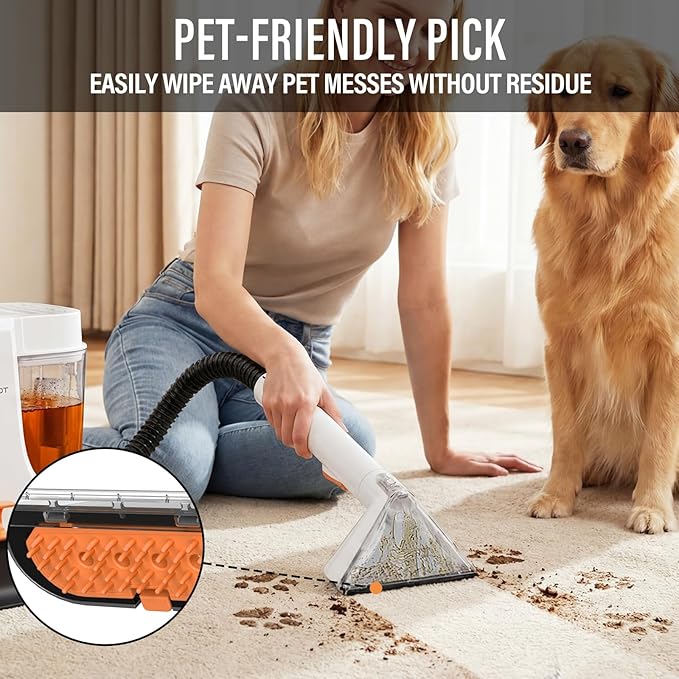 Starrybot Portable Carpet & Upholestery Cleaner Machine for Pets, Spot, Stain,Couch Cleaner Machine with 15Kpa Powerful Suction,Car/Auto Detailer(white)