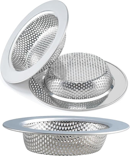 Honmein 3 Pcs Sink Strainer for Most Kitchen Sink Drain Basket, Upgraded Double-Layer Safe Design Kitchen Sink Strainer (Outer Diameter 4.5 Inch)