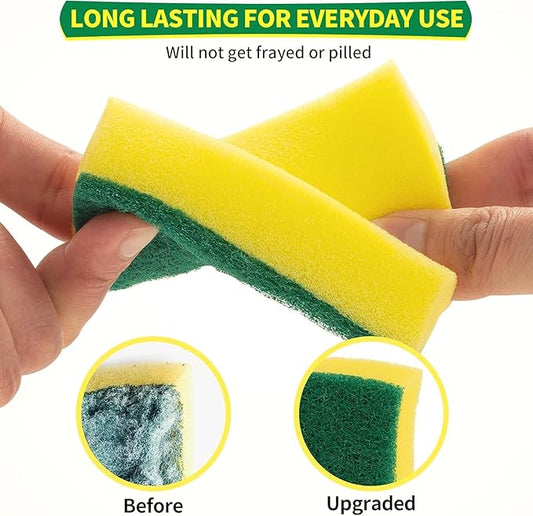 HOMERHYME Heavy Duty Sponges 60 Pack, Double-Side Scratch-Free Dish Sponges for Kitchen, Sturdy Multipurpose Cleaning Supplies for Home, Kitchen, Bathroom & Household