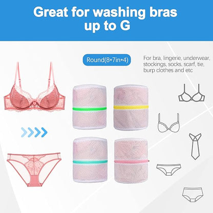GOGOODA Mesh Laundry Bags, Delicates Washing Bags for Sweater Blouse Hosiery Bras Premium Wash Bags for Travel Storage Organization (4 Set)