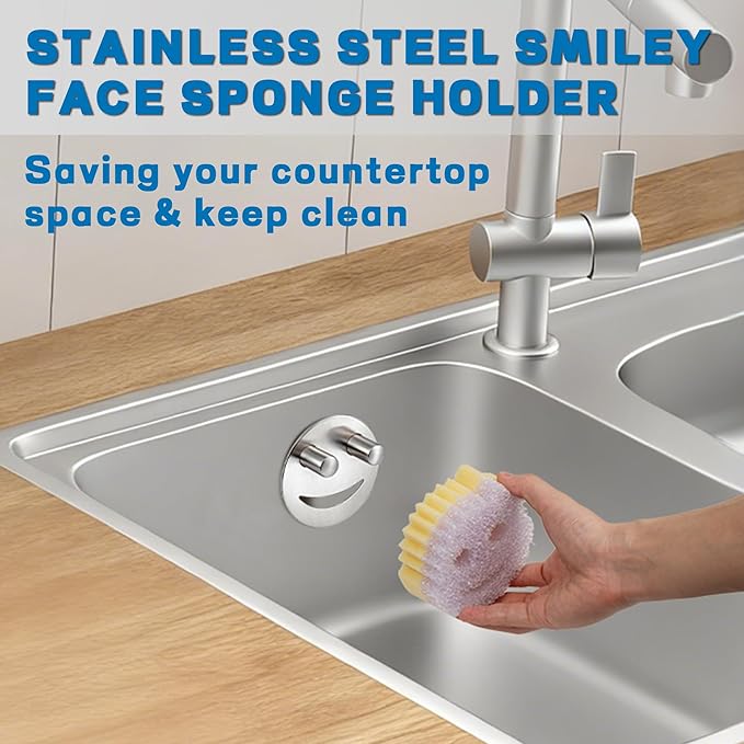 Discount Parts Direct Stainless Steel Sponge Holder For Scrub Daddy Mommy Sponge, Bathroom Kitchen Sink Caddy Organizer Storage with Suction Cup, Dishwasher Safe, Keep Sponge Dry, Silver, 2-Pack