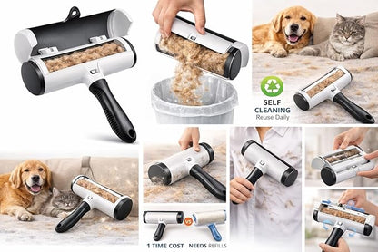 Pet Hair Remover, Cat Lint Roller, Fur Remover Roller, Dog Hair Remover for Couch, Furniture, Carpet, Sofa and Bedding