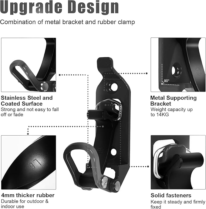 4Pcs Shovel Mount for Roof Rack, Metal Rubber Clamp Mounting Brackets Kit, Shovel Holder for Truck, Car Accessories for Boats,Military Equipment,Overlanding Gear, Quick Release Axe Tool Holder