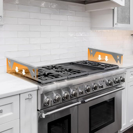 2PCS Stove Gap Covers Stainless Steel, Stove Gap Filler, Oven Gap Filler, Oven Side Gap Filler, Range Trim Kit, Heat Resistant and Easy to Clean, Length 23.4" Width 0.79"(Silver)