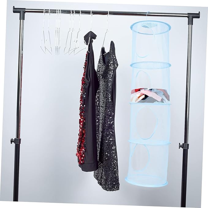 1pc Four Hanging Storage Basket for Clothes Plush Toys and Laundry Drying Breathable Design Space-saving Organizer