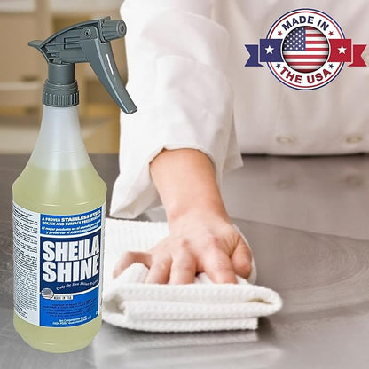 Sheila Shine Stainless Steel Polish & Cleaner, Protects Appliances from Fingerprints and Grease Marks | Residue & Streak Free | 6 x 32 oz Spray Bottle