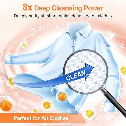 Binbata Laundry Detergent Sheets, 200 Loads Citrus Charm Scent Hypoallergenic Eco-Friendly, Biodegradable Plastic Free Liquidless Laundry Sheets Suitable for Sensitive Skin