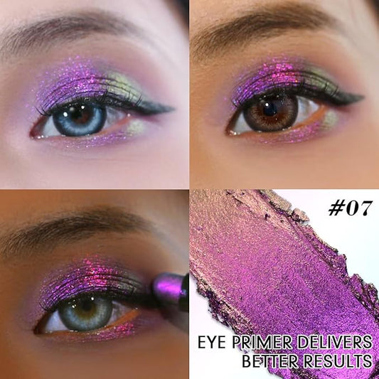 CHARMACY New Chameleon Long Stay Eyeshadow Stick, Multi-Use Cream Stick, High Pigmented, Smudge-Proof & Glide-On Smoothness for Metallic Shimmer Eye Looks, Built-in Smudger #07