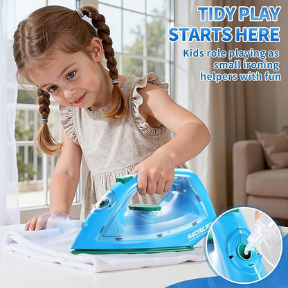 Toy Cleaning Set for Toddlers 1-3, Kids Cleaning Toy with Toddler Vacuum Cleaner, Toy Washing Machine, Small Iron, Light and Sound, Pretend Play Birthday Gifts for 3 4 5 6 7 8 Year Old Girl