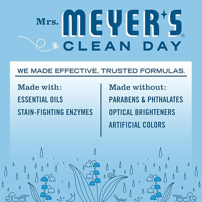MRS. MEYER'S CLEAN DAY Liquid Laundry Detergent, Infused with Essential Oils, Rain Water, 64 oz - Pack of 2 (128 Loads)