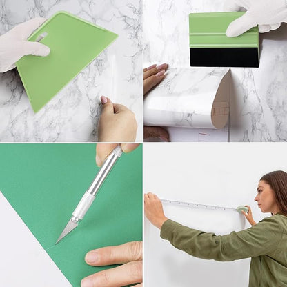 WRAPXPERT Wallpaper Tools, Wallpaper Kit Smoothing Tools for Peel and Stick, Wallpaper Installation Kits for Wallpaper Hanging, Contact Paper, Bathroom, Vinyl Backsplash Tile, Window Film Applying