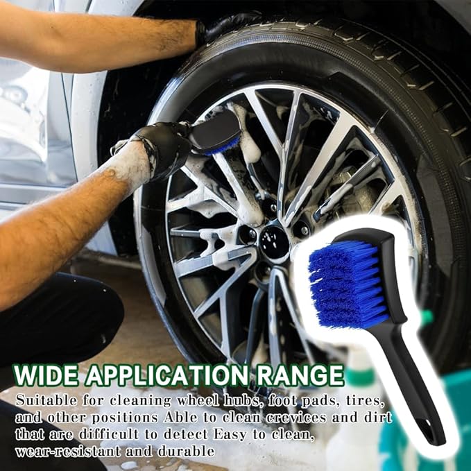 Carpet Cleaning Brush, Car Cleaning Brush, Tire Brush Wheel Cleaner, Universal Soft Bristle Car Wash Brush Short Handle Tire Cleaner Car Accessories for Car Interior Exterior and Home