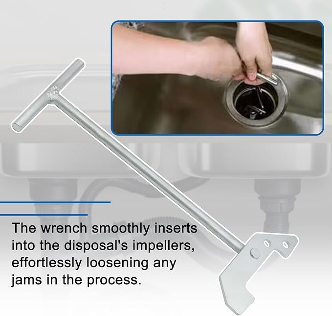 Garbage Disposal Wrench, Garbage Disposer Unjamming Wrench Compatible with Waste King, Moen and InSinkErator Garbage Disposal- for Dislodge Jams or Clutter