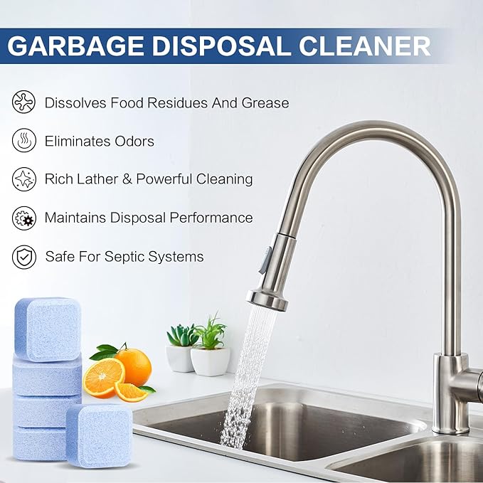 Treeroot 30 Pack Garbage Disposal Cleaner Tablets, Deodorizer, Foaming Sink Cleaner, Fresh Foaming Tablets for Garbage Disposal, Clean Kitchen Sink and Eliminate Odors, 1 Year Supply