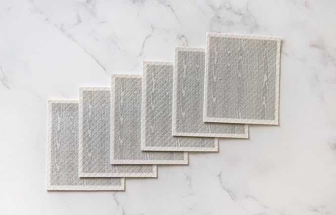 Martha Stewart Swedish Kitchen Absorbent Sponge Dish Cloths, Faux Bois, 12 Count