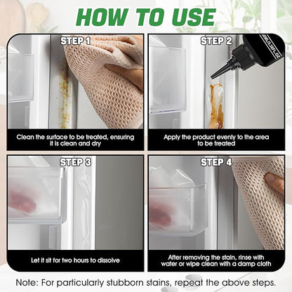 Home Stain Cleaner, Stain Remover Gel with Pointed Nozzle Highly Effective Stain Removal Gentle and Does Not Damage The Surface Multi-Purpose Cleaning for Kitchen and Bathroom, 3.33 OZ