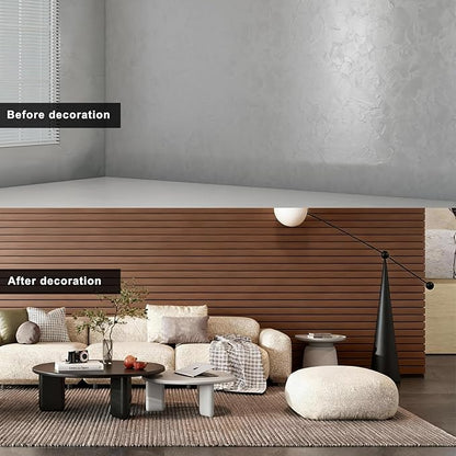 3D Wall Panels Peel and Stick – 15.74"x118" PVC Faux Wood Grain Texture, Self Adhesive Waterproof Wall Covering, DIY Accent Wall, Sofa Background Backsplash & Modern Home Decor, Covers 12.9 sq.ft