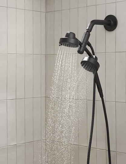 KOHLER 23218-BL Awaken 2-in-1 Multifunction Shower Combo Kit, Rotating Showerhead and Handshower Set, 2.5 GPM, Matte Black