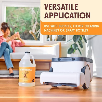 Aunt Fannie's Ultra Concentrated Hardwood Floor Cleaner, Vinegar-Free Plant Based Hardwood Floor Cleaner for Mopping, Bright Lemon Scent, 64 oz. (Pack of 1)