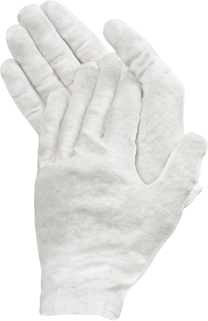 Eurow Moisturizing Gloves for Dry Cracked Hands, Overnight Healing Cotton Gloves Lock in Lotion for Eczema, Psoriasis, Skincare Relief, Reusable Unisex Fit, 2 Pairs, White (Pack of 2)