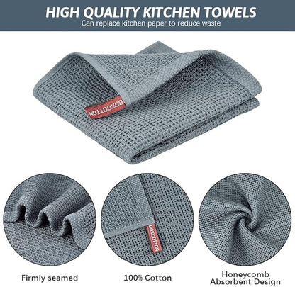 Nialnant 100% Cotton Dish Cloths for Washing Dishes,6 Pack Soft Absorbent Kitchen Towels and Dishcloths Sets,Quick Drying Dish Rags 12x12 Inches,Multi Color