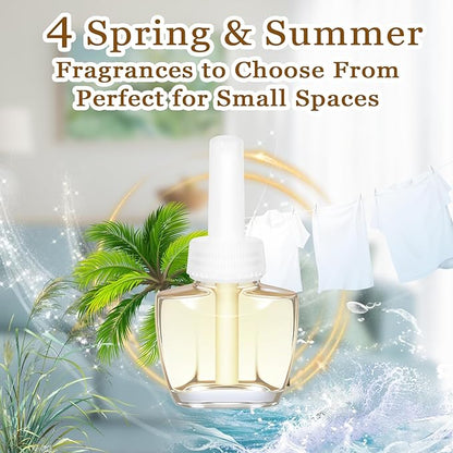 Plug In Refills Air Freshener 12 Pack – Ocean Breeze, Fresh Linen, Bohemia Forest, Winds in Summer, Scented Refill for Home, Bathrooms Use, Compatible with Air Wick & Glade, Not for Glade Plus