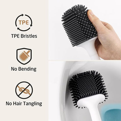KES Freestanding Toilet Paper Holder with Storage, Toilet Brush Roll Holder Stand with Natural Marble Base with Toilet Brush Detachable for Bathroom Brushed, BPH233-2