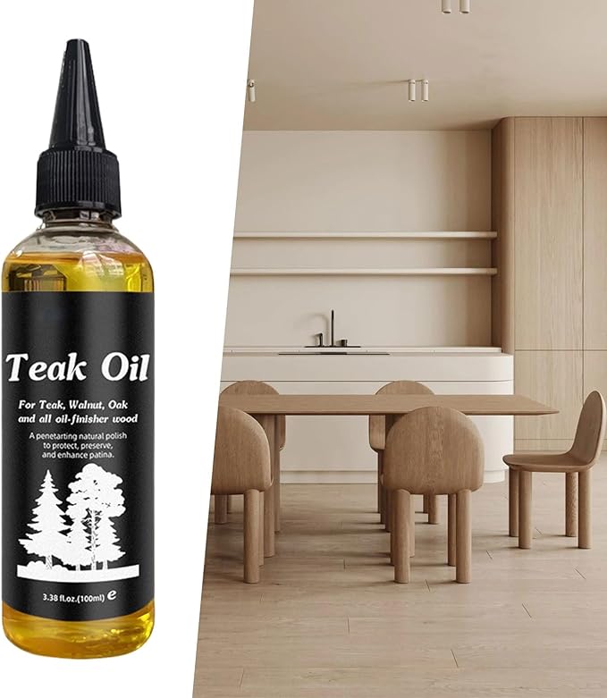 Teak Oil Wood Finish,100ml Hardwood Conditioner Preserver, Hardwood Floor Polisher Restorer, Natural Wood -Restoration Oil for Scratches, Drying, Cracking, and -Damages