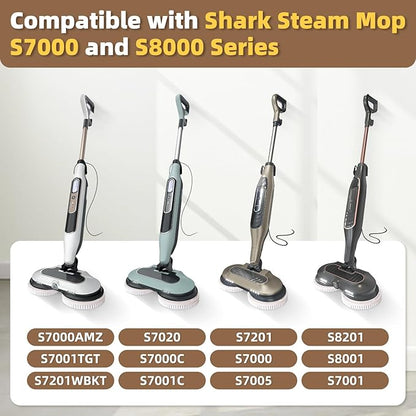 2 Pack Upgraded Steam Mop Replacement Brush Heads Compatible with Shark Steam and Scrub Mop S8201 S8001 S8002 S7201 S7001 Series, Short Bristle Cleaning and Polishing Brush for Deep Clean Hard Floors