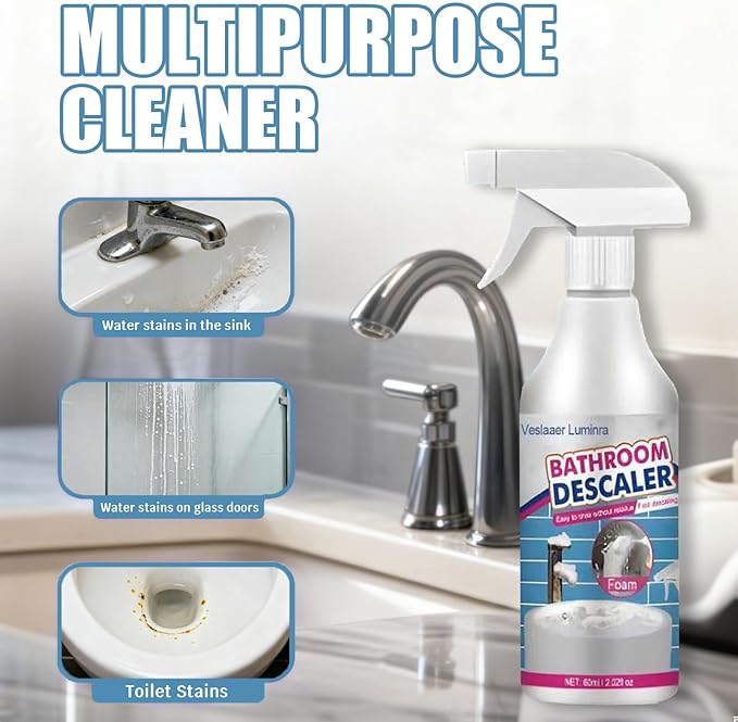 Bathroom Descaler Foam Cleaner Spray, Stubborn Stains Cleaner, Bathroom Foam Cleaner All Purpose, Bathrooms Sink Cleaner Foam (1)