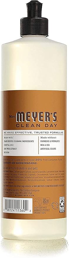 Mrs. MEYER'S Liquid Dish Soap, Acorn Spice Scent, 12 FL OZ Bottle (Pack of 2)