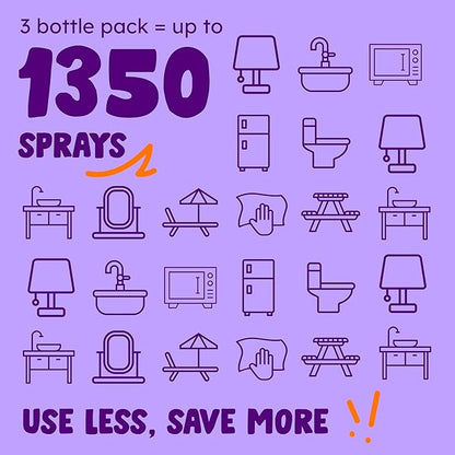 Originally Yellow Lavender distilled white vinegar for cleaning purpose Spray | Cleaning Vinegar For home | Living Room, Bathroom, & Kitchen | Plant-Derived All Purpose Cleaner Spray | 3 Pack