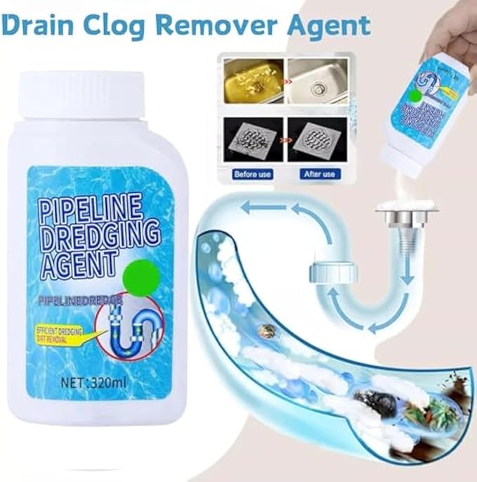 Powerful Pipe Dredging Agent, 350ML Pipeline Dredging Agent, Sink And Drain Cleaner, Kitchen Sink Drain Cleaner for Kitchen, Bathroom (1)