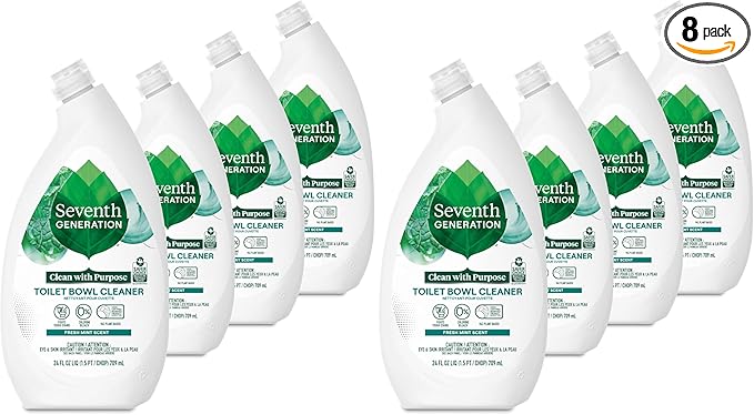 Seventh Generation Toilet Bowl Cleaner Fresh Mint scent Without Chlorine Bleach Ammonia Free 24 oz,(Pack of 8)