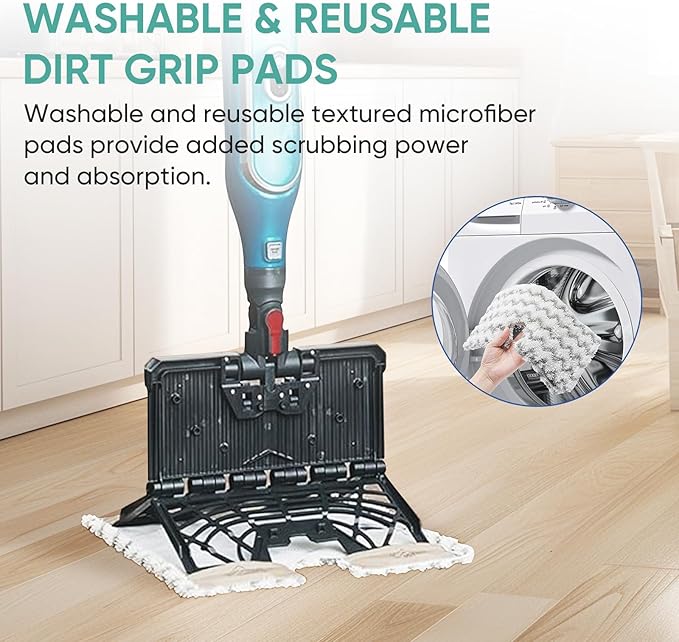 6 Pack Steam Mop Pads for Shark Lift-Away Pro Genius S3973, S3973D, S3973WM, S5002Q, S5003A, S5003D, S5004, S6001W, S6002, S6002C, S6003D, S6003W Touch-Free Dirt Grip Washable Replacement Mop Pads