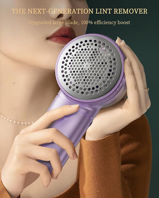 Fabric Shaver with Lint Brush, Large Lint Shaver with Digital Display, 3-Speeds Lint Remover with 6-Leaf Blades, Electric Sweater Shaver to Remove Pilling for Clothes, Furniture