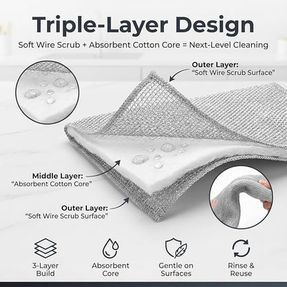 Kona Safe/Clean Grill Cleaner Spray, 23 oz + 6 Stainless Steel Scrub Cloths Bundle, No-Drip Gel Degreaser for Grill Grates, Griddles, Oven, Stainless Steel