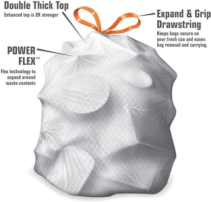 Member's Mark 13 gal Power Flex, Leak Protection, Tall Kitchen Simple Fit Drawstring Bags (Flex Power)